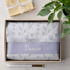 Papel De Seda Flor silvestre acuarela azul púrpura