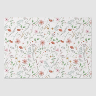 Papel De Seda Flor silvestre acuarela boho vintage patrón floral