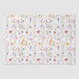 Papel De Seda Flor silvestre acuarela Pequeña Empresa Empaquetad