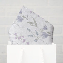 Papel De Seda Flor silvestre acuarela púrpura azul