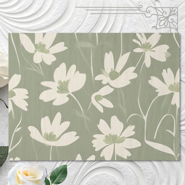 Papel De Seda Flor silvestre blanca grande y moderna (Subido por el creador)