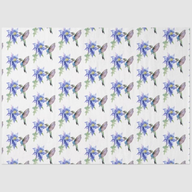 Papel De Seda Flor silvestre Blue Floral (Anverso)