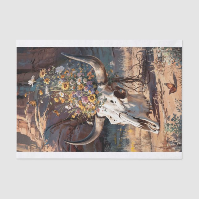 Papel De Seda Flor silvestre del desierto, tema del suroeste (Anverso)