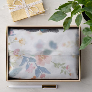 Papel De Seda Flor silvestre verde elegante Boho Monograma en fl