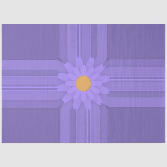 Papel De Seda Flor simple morada en cruz moderna (Anverso)
