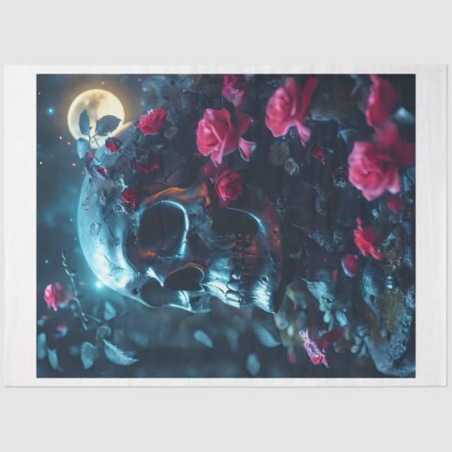 Papel De Seda Flor Skull (Anverso)