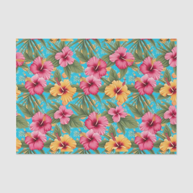 Papel De Seda Flor tropical de piña (Anverso)