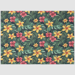 Papel De Seda Flor Tropical Hibiscus Seamless Pattern