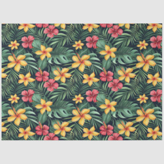 Papel De Seda Flor Tropical Hibiscus Seamless Pattern