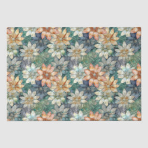 Papel De Seda Flor verde azul blanco Peach