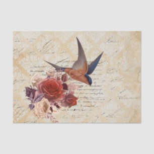 Papel De Seda Flor Vintage