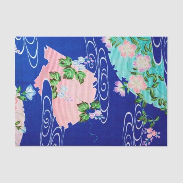 Papel De Seda Flor y agua corriente, diseño japonés (Anverso)