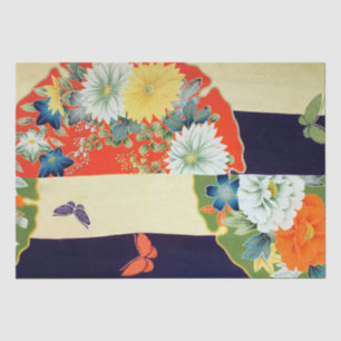 Papel De Seda Flor y mariposa, diseño japonés