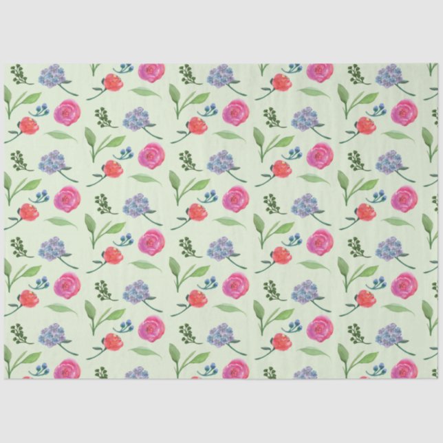 Papel De Seda Flora acuarela (Anverso)