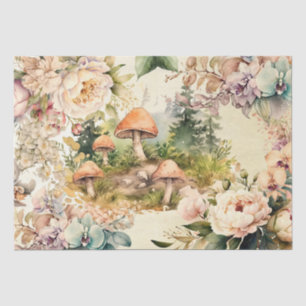 Papel De Seda Flora forestal de bosques y deshielo de la fauna