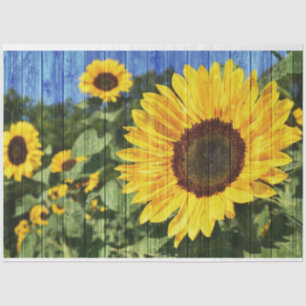 Papel De Seda Flora pintada de girasoles