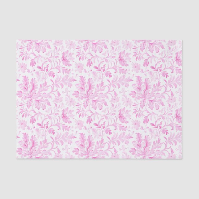 Papel De Seda Flora rosa y blanca (Anverso)