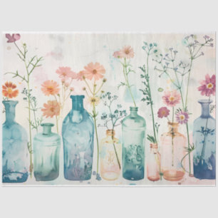 Papel De Seda Floración de color de agua pastel en descomposició