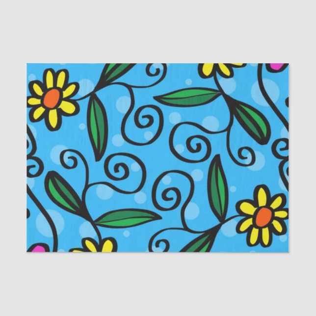Papel de seda floral abstracto (Anverso)