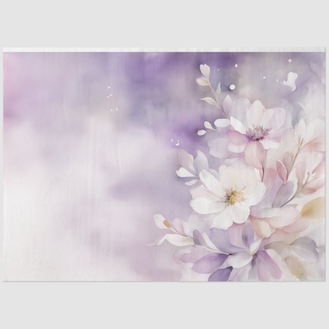 Papel De Seda Floral acuarela 18b Desnudo (Anverso)