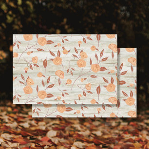 Papel De Seda Floral acuarela Boho Peach Moderna Wood Decoupage