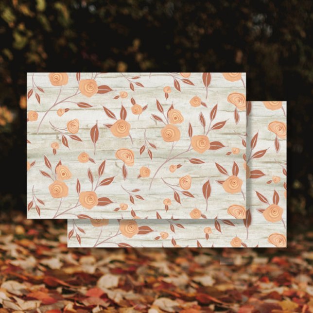 Papel De Seda Floral acuarela Boho Peach Moderna Wood Decoupage (Subido por el creador)