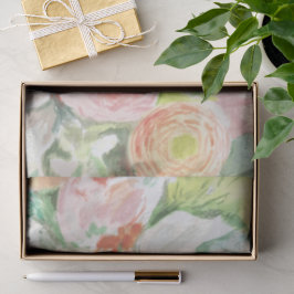 Papel de seda floral acuarela pastel