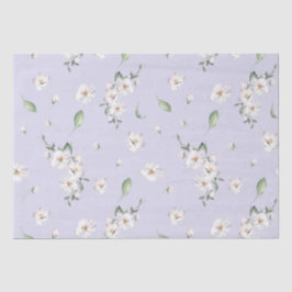 Papel De Seda Floral Acuarela Primaveral de Periwinkle Elegante