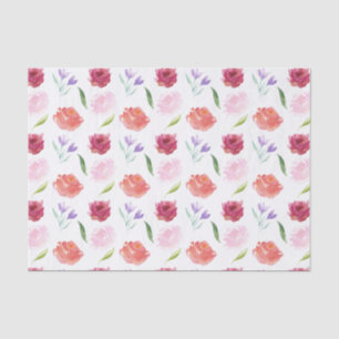 Papel De Seda Floral acuarela rosa