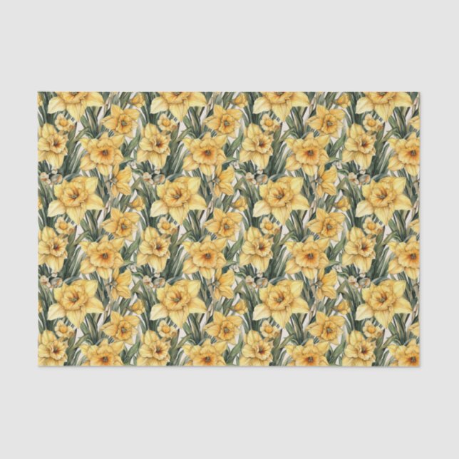 Papel De Seda Floral acuarela Semana Santa Daffodil Exclusivo (Anverso)