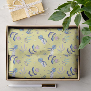 Papel de seda floral amarillo Descripción