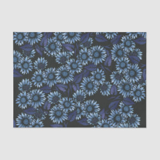 Papel De Seda Floral azul