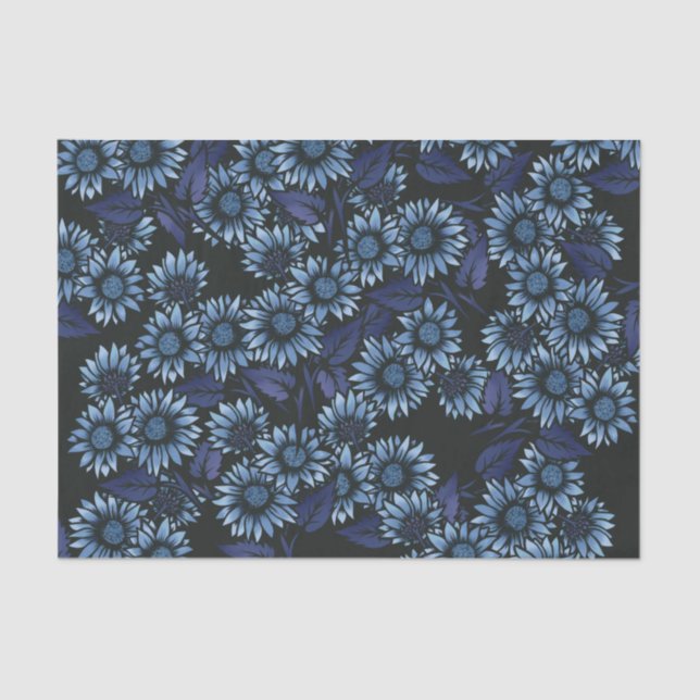 Papel De Seda Floral azul (Anverso)