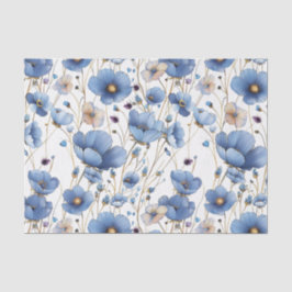 Papel de seda floral azul claro precioso
