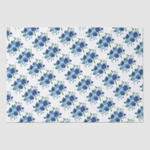 Papel De Seda Floral azul de marina