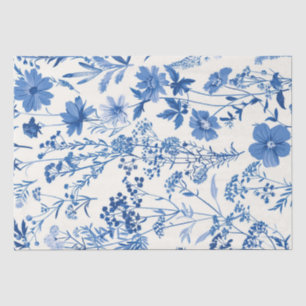 Papel De Seda Floral azul de vintage