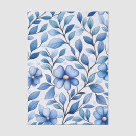 Papel de seda floral azul | Envoltura de regalo bo