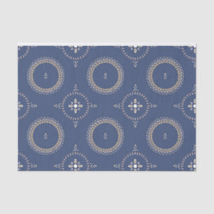 Papel De Seda Floral azul marino elegante
