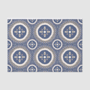Papel De Seda Floral azul marino elegante