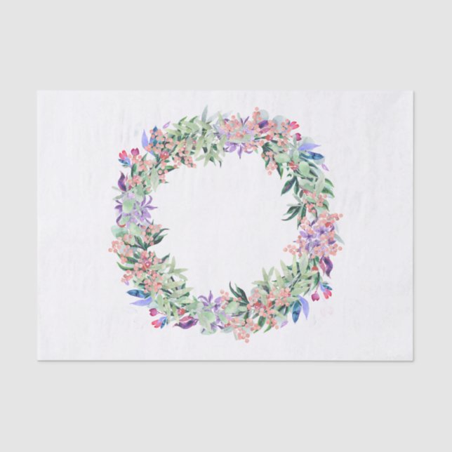 Papel De Seda Floral Berries Wreath (Anverso)