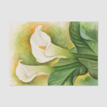 Floral Blanco Cala Lily Decoupage Watercolor