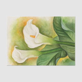 Papel De Seda Floral Blanco Cala Lily Decoupage Watercolor