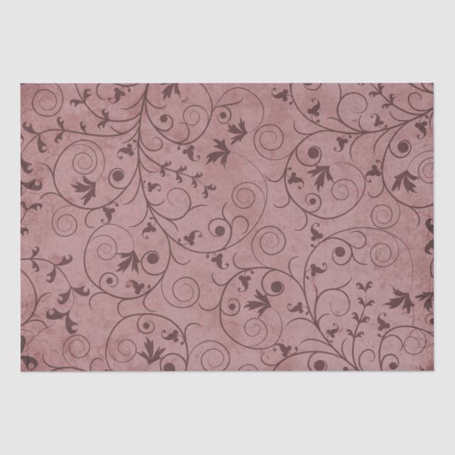 Papel De Seda Floral borrosa roja (Anverso)