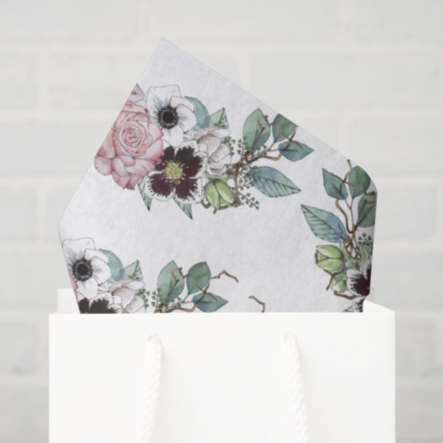 Papel De Seda Floral Bouquet  (Bolsa de regalo)