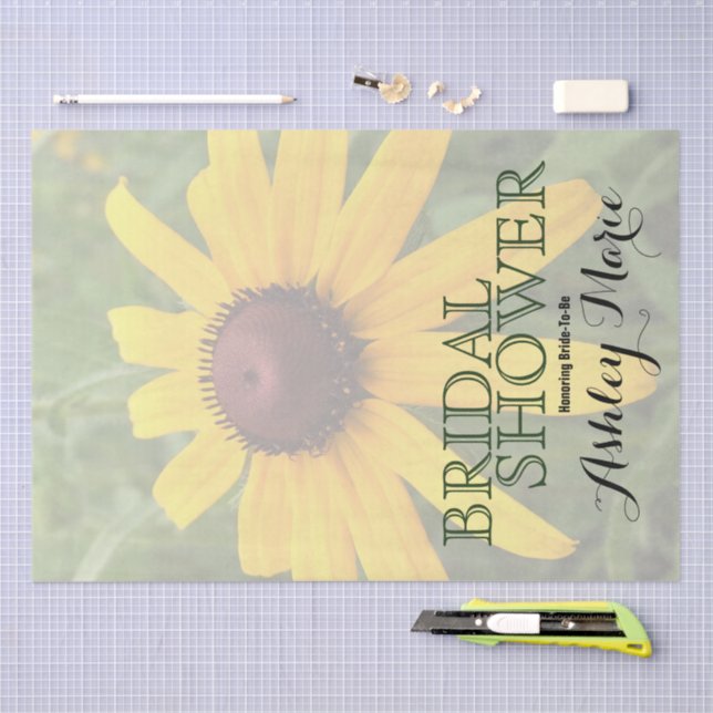 Papel De Seda Floral Bridal Shower | Solo Rudbeckia Fotografía (Artesanía)