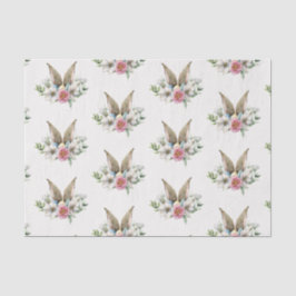 Papel De Seda Floral Bunny Ear & Eggs Pascua