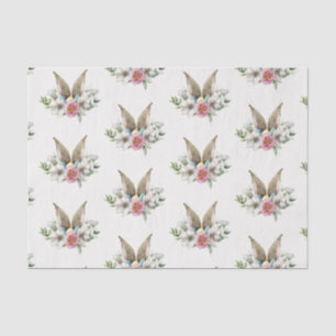Papel De Seda Floral Bunny Ear & Eggs Pascua