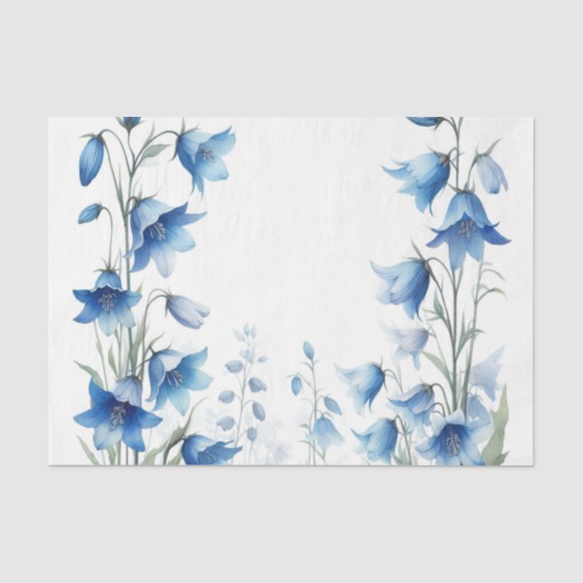 Papel de seda floral Campanillas azules (Anverso)