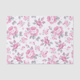 Papel De Seda floral chic y shabby, patrón rosa, rosas pálidos,
