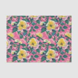 Papel De Seda Floral Chinoiserie rosa